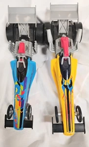 Rare! 2 Vintage MATTEL Fisher Price SHAKE N GO Dragsters Racing Cars 2007 - Picture 1 of 6