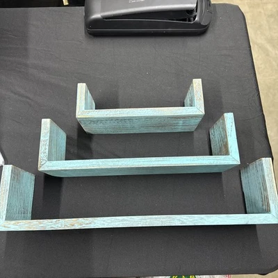 Comfify 3 estantes rústicos de madera estantes de pared flotantes en forma de U Foto 1 de 2