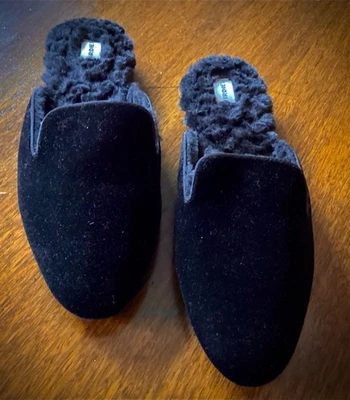 Birdies Zapatilla Terciopelo Negro Mujer Talla 10 The Phoebe Foto 1 de 4