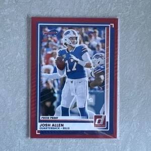 2025 Panini Donruss Josh Allen Red Press Proof #91 Buffalo Bills - Bild 1 von 2