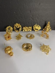 Juego de 12 adornos navideños chapados en oro Danbury como nuevo - Imagen 1 de 18