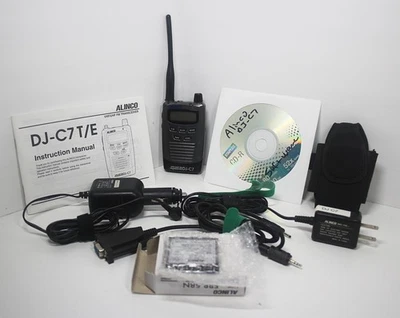 Alinco DJ-C7 T/E VHF UHF FM Ham Radio Dual Band Transceiver Case Cables Software - Image 1 of 4
