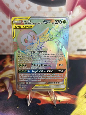 Rowlet & Alolan Exeggutor GX 237/236 Unified Minds Rainbow Rare MP - Image 1 of 4