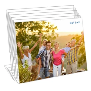 4x6 Acryl Bilderrahmen, 6er Set Klar Acryl Rahmenlos Geschenk für Schreibtisch... - Bild 1 von 5