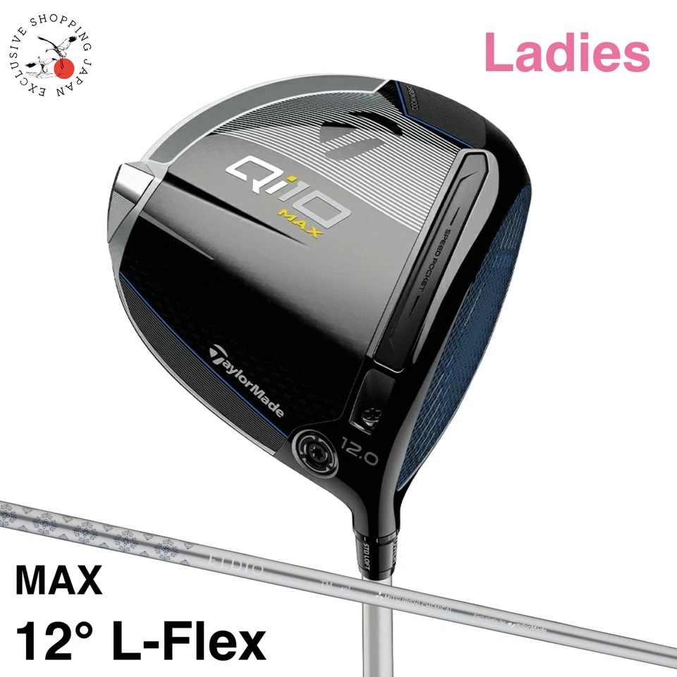 TaylorMade Golf Womens Driver Qi10 MAX Loft 12 Ladies ELDIO TM40 Graphite L-Flex - Image 1 of 4