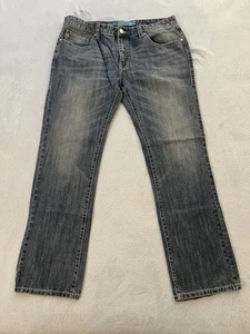 Rock & Roll Cowboy Denim Jeans Men 36x34 Revolver Straight Slim Immaculate - Picture 1 of 12