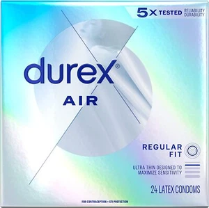 Durex Air Ultra Thin Transparent Lubricated Latex Condoms + Brass Pocket Case - Picture 1 of 12