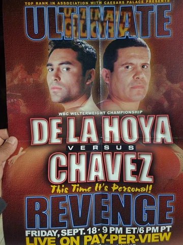 Original Vintage Julio Cesar Chavez vs. Oscar de la Hoya 2 Boxing Fight Poster Cover