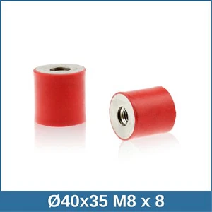 Tipo C Ø40x35 M8x8 55°Shore (rosso) acciaio inox A4 tampone silicone acciaio inox - Foto 1 di 2