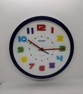 Colorful Kids Wall Clock 10 Inch , 3D Multi Colored Numbers clock