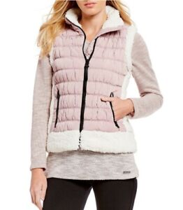 NEW Calvin Klein Performance Sherpa Fleece Lined Blush Pink Vest XL