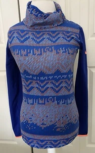 Nike Pro Running Top Womens Medium Blue Stretch Lined Thumhole Sleeve Dri Fit - Imagen 1 de 4