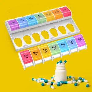 7 Day Pill Organizer Boxes Weekly Pill Organzier One Week Pill Storage Medicine - Picture 1 of 9