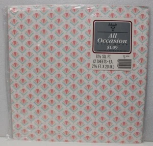 VINTAGE AMBASSADOR GESCHENKPAPIER GESCHENKPAPIER ALLE ANLÄSSE ROSA BLAU NOS 2 BLATT - Bild 1 von 2