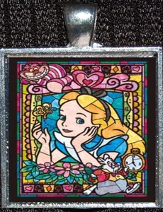 Collana Ciondolo Vetro Colorato Quadrato Principessa Alice nel Paese delle Meraviglie - Foto 1 di 1