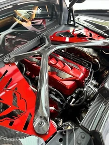 2020/2024 CORVETTE C8 ENGINE Jake Edition Edge Red Metallic SIDE PANELS OEM - Picture 1 of 11