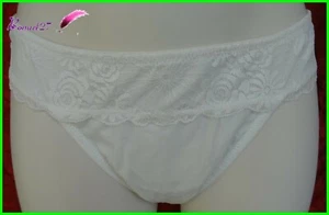 String ou culotte MIRIALE Blanc dentelle avec fleur Taille M ou XL - AB57 - Imagen 1 de 9