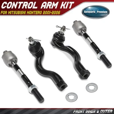 4x extremidade frontal interna e externa da haste de amarração para Mitsubishi Montero 2001-2006 MN101662 - Imagem 1 de 4