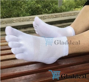 6 Pack Men Ankle Socks Five Finger Toe Cotton Sport Breathe Mesh Classic 7-11 - Picture 1 of 6