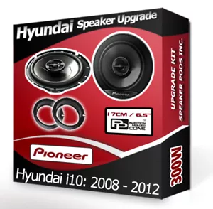 Hyundai i10 Front Door Speakers Pioneer 6.5" car speakers + Adaptor Pods 300W - Picture 1 of 1
