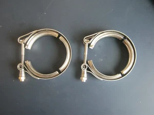 QTY 2 Paccar stainless steel 3'' for 2.5" V-Band clamp turbo exhaust down pipe  - Bild 1 von 4