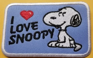I Love Snoopy Embroidered Patch approx 2.25x3.75" - Picture 1 of 2