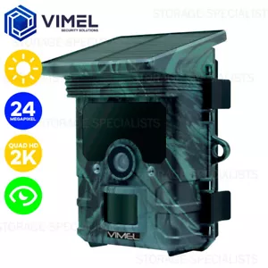 Solar Powered Wildlife Trail Camera QHD 2K PIR Sensor 24MP Outdoor Bush - Picture 1 of 12
