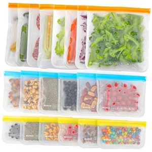 Reusable Food Storage Bags Washable, 20Pack-8 Gallon +6 Sandwich +6 Snack - Picture 1 of 7