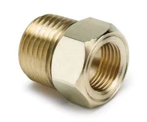 AutoMeter 2264 1/2" NPT Male Brass Probe Fitting Adapter Mechanical Temp Gauge - Picture 1 of 3