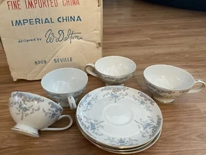 Tea Cups and Saucers IMPERIAL CHINA W. Dalton Japan SEVILLE 5303 8 Pieces NOS - Picture 1 of 8