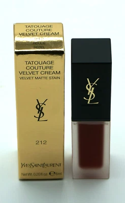 Crema de terciopelo Yves Saint Laurent Tatouage Couture ~ 212 ROUGE REBEL ~ 6 ml/0,2 oz ~ NUEVO Foto 1 de 4