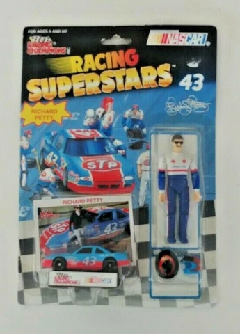 Racing Superstars Richard Petty Fully Poseable Figure with Diecast Race Car Cover