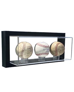 Estuche de exhibición de béisbol con montaje en pared de acrílico enmarcado 3 protección UV montaje seguro - Imagen 1 de 5