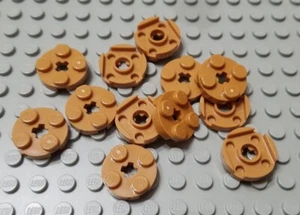 LEGO New Lot of 12 Medium Dark Flesh 2x2 Round Ninjago Plate Pieces - Picture 1 of 1