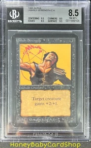 MTG Limited Edition Alpha 1993 Unholy Strength BGS 8.5Q++ (Baby Quad++) NM/MT+ - Picture 1 of 6