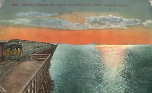 Overland Limited Crossing Great Salt Lake Utah Südpazifik RR 1911 Postkarte - Bild 1 von 2