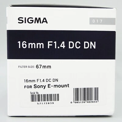 Sigma AF 16mm F1.4 DC DN Contemporary Lens for Sony Wide Angle Mirrorless NEW - Image 1 of 4