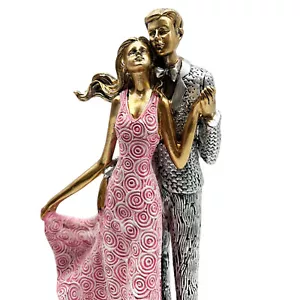 Figur Pärchen Rosa/Gold/Silber ca. 31 cm Hochzeit Tischdeko Dekoration - Bild 1 von 2