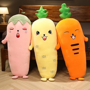 Long Fruits Doll Stuffed Cartoon Carrot Ultra Soft  Fruit Plush Pillow Washable