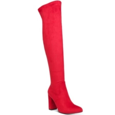 Wild Pair Women’s Bravy Zip-up Heeled Boots Red Microsuede NWB - Image 1 of 4