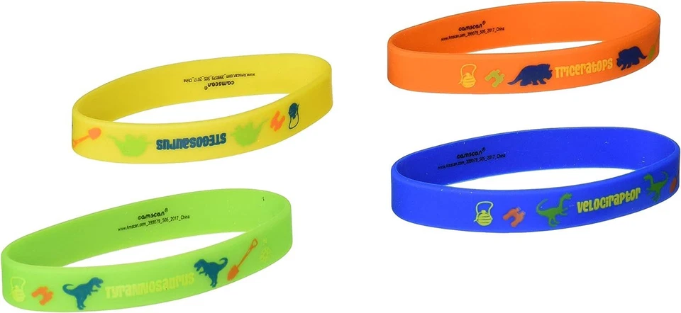 Pulseras de goma favor fiesta cumpleaños niños jurásicos dinosaurios prehistóricos Foto 1 de 1