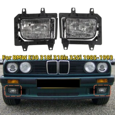 Par de faros antiniebla transparentes para parachoques delantero para BMW E30 318i 318is 325i 1985-1993 Foto 1 de 4