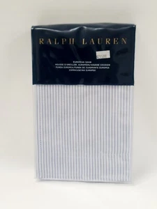 $215 RALPH LAUREN Home OXFORD 1 Striped EURO Pillow Sham BLUE 26" X 26" Bedding - Picture 1 of 7