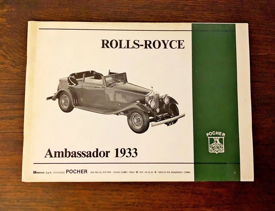POCHER ORIGINAL ROLLS ROYCE AMBASSADOR 1933  ASSEMBLY MANUAL 1/8 Scale - Immagine 1 di 1
