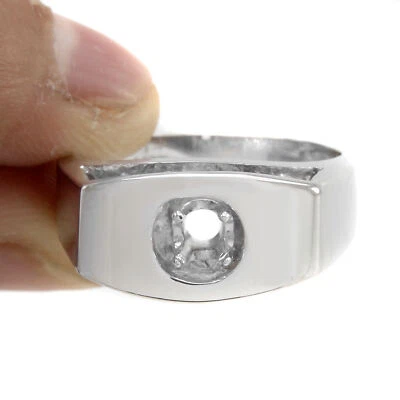 Anillo de compromiso semi-montaje enchapado en oro blanco de 14K para hombre $559,96 Foto 1 de 4