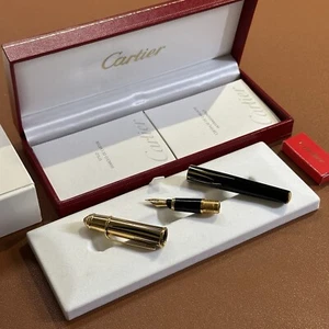 NEW Rare Cartier Fountain Pen, 18k Gold Nib, Wave design, NOS Box and Paper - Foto 1 di 6
