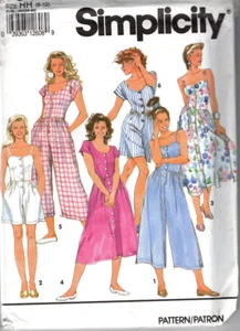 Patrón de costura Simplicity 7841 talla 6-12 MONOS 2 longitudes y vestidos ff sin cortar - Imagen 1 de 2