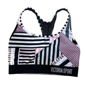 Victoria's Secret Victoria Sport Racerback Sport Bra Black Pink Size S Small - Picture 1 of 5