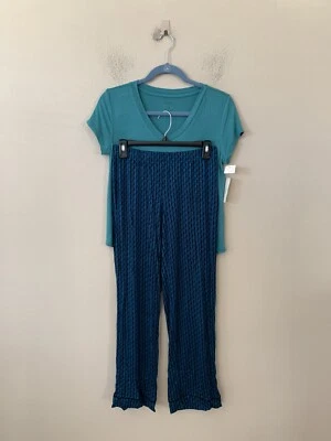 Alfani Sz XS Soft Knit Short Sleeves V-Neck Top & Pants Mix & Match Pajama Set - Image 1 of 4