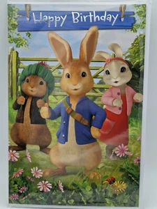 LARGE  PETER RABBIT OPEN BIRTHDAY CARD. - Picture 1 of 3